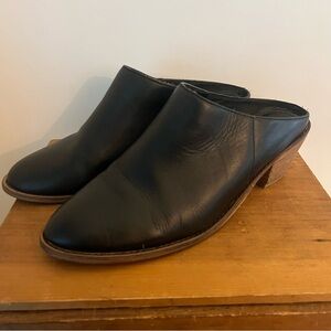 Kelsi Dagger Black Leather Kellum Mules Size 9.5